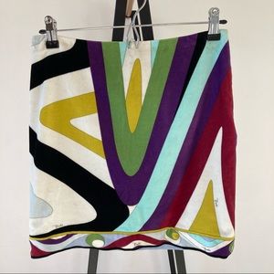 PUCCI Colorful Psychedelic Velvet Mini Skirt 1960s